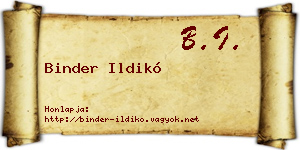 Binder Ildikó névjegykártya